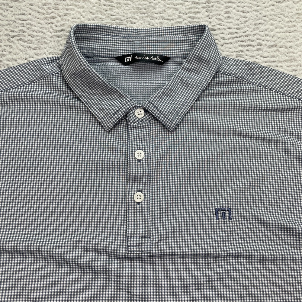 Travis‎ Mathew Polo Shirt Mens Size Large Casual Short Sleeve Checkered - Picture 2 of 8